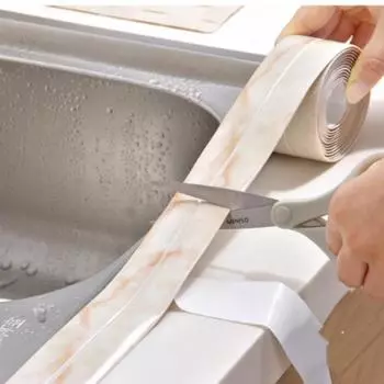 Лента Водонепроницаемая Устойчивость к плесени Клейкая лента Кухня Ванная комната Уплотнение стен 1m*3.8cm белый
