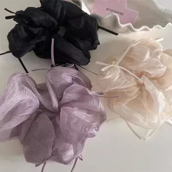 Лента в стиле французского балета, банты, резинки для волос, сетчатые простые пушистые ленты, женские резинки для волос с низким хвостом, резинки для волос фиолетовый