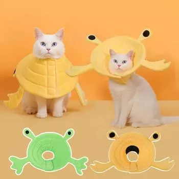 Лента-застежка для ошейника для домашних животных, регулируемая дышащая мультяшный дизайн, хорошая гибкость, анти-лизание, аксессуары для домашних животных S