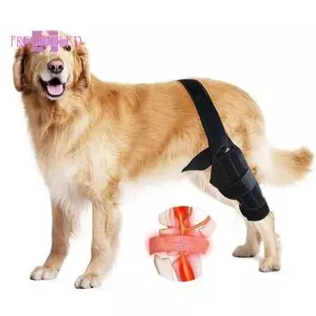 Лента-застежка, повязка на ногу собаки, дышащая, тонкое шитье, высокая прочность, регулируемая повязка на заднюю ногу собаки, товары для домашних животных S чёрный