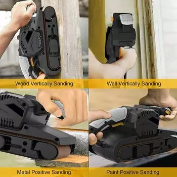 Ленточная шлифовальная машина мощностью 750 Вт, 75 мм x 533 мм, с 10 шлифовальными лентами и мешками для пыли. Настольная шлифовальная машина с регулируемой регулировкой. EU Plug чёрный