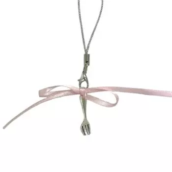 Ленточный бантик Ремешок для телефона Подвеска-вилка Цепочка для телефона Съемные банты Шнурок для телефона Брелок для сумки Рюкзака Керринг Подарок розовый