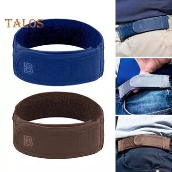 Ленточный ремень с застежкой без пряжки, регулируемый, удобный, эластичный пояс, универсальный аксессуар S чёрный
