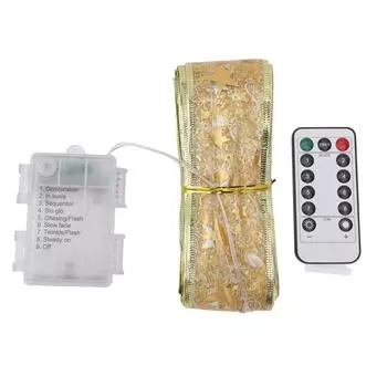 Ленточный светильник 100 светодиодов на батарейках декоративный таймер медная проволока лента тетива лампа с пультом дистанционного управления Warm White