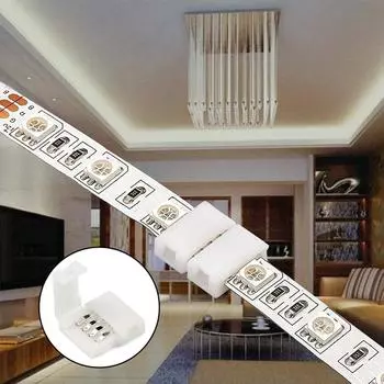 Ленточный светильник RGB LED Ленточный соединитель 4-контактный разъем RGB LED Лента 10 мм 10 шт./лот для SMD 5050 Бесплатный сварочный удлинитель Уникальный 1pcs