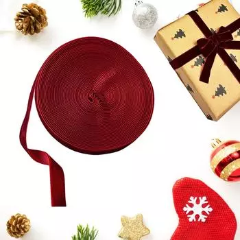 Ленты для рождественских украшений 1/1,5/2,5 см Красная бархатная лента Бархатная лента A