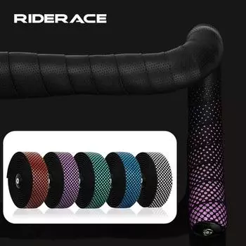 Ленты для руля велосипеда RIDERACE для шоссейного велосипеда, точечный градиент, противоскользящие, эластичные, ПУ, ЭВА, мягкие, дышащие, велосипедные ремни фиолетовый