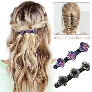 Ленты для волос из атласной ткани, рубленая заколка для волос, заколка для волос со стразами для женщин