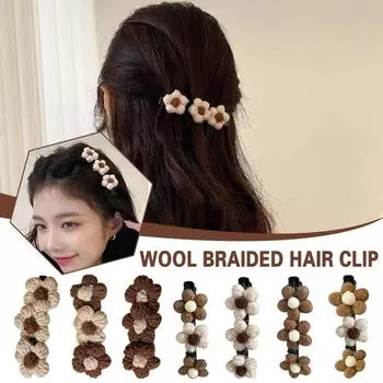 Ленты для волос из атласной ткани, заколки для волос, аксессуары, шерстяные плетеные заколки для волос, заколка для волос, зажим в виде утконоса