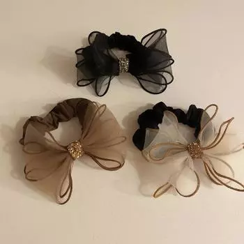 Ленты для волос с бантом для женщин и девочек, красивые эластичные кольца для волос, резинки для волос, вечерние аксессуары для головных уборов, бутик-головные уборы кофейный
