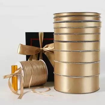 Ленты из шелкового атласа, подарочная упаковка, украшения, подарочные коробки, ленты, товары для рукоделия, шампанское, золотая лента