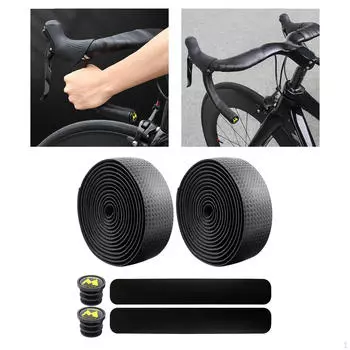 Ленты на руль велосипеда. Обертки на руль велосипеда. Горная лента с торцевыми заглушками для дороги. чёрный