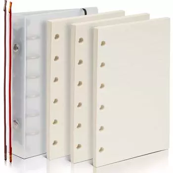 LEOBRO из Memo Pad Mini System Notebook Cream Горизонтальная линейка 7 мм 135 листов A7 карманный блокнот для бизнеса Сменная система переплет прозрачный PP