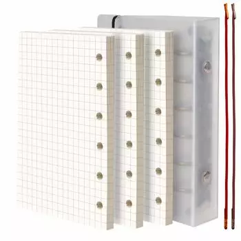 Leobro Memo System Mini 6 Pocket 3 Notebook Set of 135 6 A7 Binder Block, Notebook, Holes, Size, Refills, Sheets, Cream, Graphic, Holes, Note, Memo,