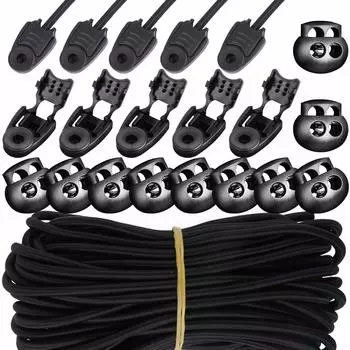 LEOBRO резиновый шнурок конец шнура фиксатор 10 комплектов наружный резиновый x 10м шнурок фиксатор ремешка фиксатор 10 штук каждый пластиковые шнурки брюки шнурки сумки