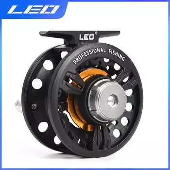 LEOFISHING катушка для нахлыста с ЧПУ, цельнометаллическая катушка из алюминиевого сплава 3/4 5/6 с передним разрядом, профессиональные рыболовные товары, аксессуары золотой