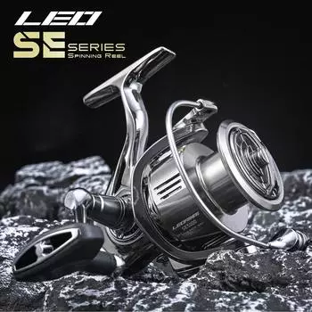 LEOFISHING новая профессиональная рыболовная спиннинговая катушка с ЧПУ 5,5:1 серия 1000-5000, аксессуары для рыболовных товаров из алюминиевого сплава, рыболовная океанская лодка 1000 Series серый