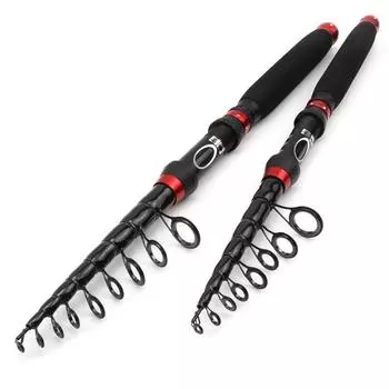 LEOFISHING Телескопическая удочка 1,8-3,0 м, высокоуглеродистый вал 30 т, 6 слоев углеродного волокна, максимальное тяговое усилие, спиннинг 10 кг для пресной и соленой воды 1.8m