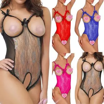 Leonard-Fashion Women Sex Attraction Lace Perspective с серебряным нижним бельем S