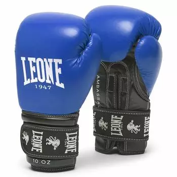 LEONE 1947 Boxing Kickboxing Gloves Unisex Buffalo Leather PU Pad Velcro Fastener 12oz Blue GN207 [AMBASSADOR] / [Genuine Product] синий