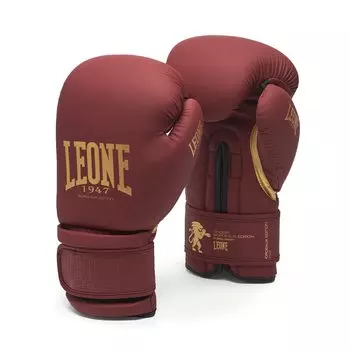 Leone 1947 LEONE 1947 боксерские перчатки унисекс синтетическая кожа защита запястья с подкладкой застежка-липучка 10 унций винно-красный GN059X (Леоне 1947) [БОРДО вино красного