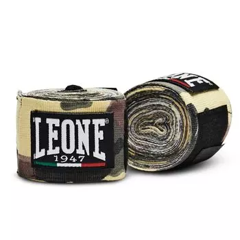 Leone 1947 LEONE 1947 Boxing Bandage Stretchable Type Hook and Loop Fastener Suitable for Advanced Sparring Size Camo Green (Leone 1947) [HAND WRAPS]