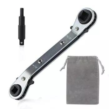 LEONTOOL Ключ для клапана квадратный реверсивный трещотка угловой гибкий адаптер 4 размера ключ для клапана пластинчатый трещотка с двойной головкой двойной коробкой поворотный 4 дюйма ослабление хранение