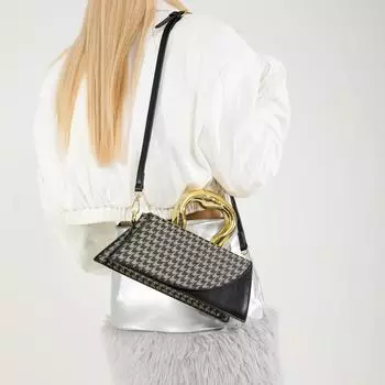 Квадратная сумка с леопардовым узором, универсальная, ручная, через плечо, клетчатая текстура, западный стиль, корейская мода