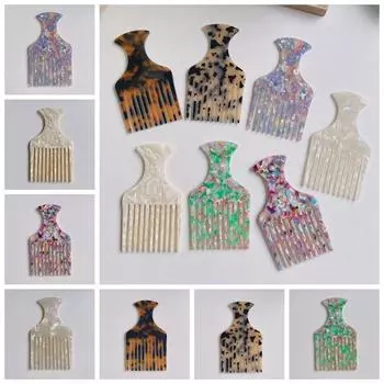 Leopard Print Acetate Long Tooth Hair Comb Korean Style Pick Comb Marbling Color Comb Salon 6