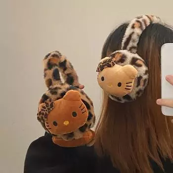 Leopard Print Cat Earmuffs Women s Winter Ear Warm Cycling Anti-freezing Windproof Ear Warm Earmuffs Cover Ear Caps