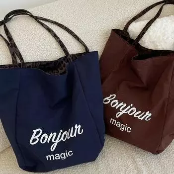 Модная сумка-тоут с леопардовым принтом, женская сумка большой вместимости, новая модная двухсторонняя сумка, портативная сумка через плечо для поездок на работу