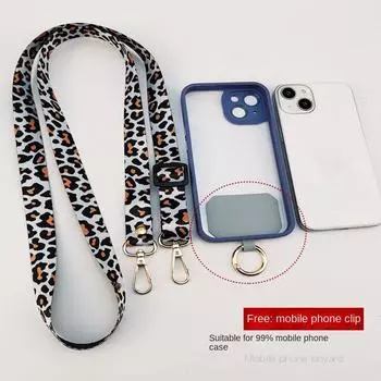 Leopard Print Leopard Phone Neck Straps Adjustable Leopard Style Phone Lanyard Smart Cellphone yellow-Shortage