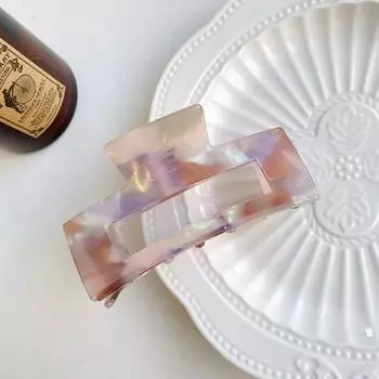 Leopard Print Rectangular Hollow Hair Claw French Style Shark Clip Acetic Acid Hair Clip Girls Style 13