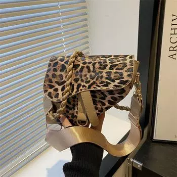 Leopard print underarm simple and fashionable high-end bag 2025 casual new foreign versatile shoulder messenger bag хаки