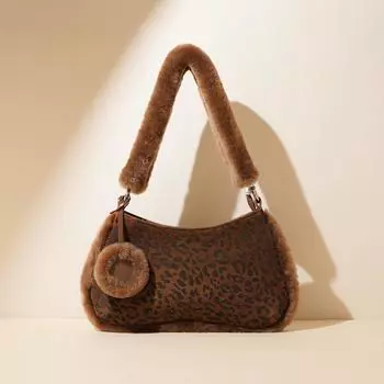 Leopard Print Women s Bag Autumn and Winter Fashion Personality Crossbody Little Girl s Bag European and American Commuting One-shoulder Armpit Bag