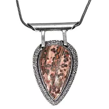 Leopard Skin Jasper Handmade Women s Unisex Silver Jewelry Pendant 2