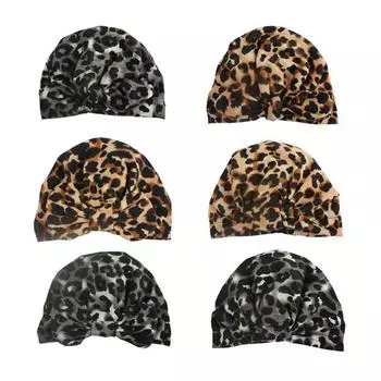 Леопардовая детская шапка-бини, осенне-зимняя детская шапка с бантиками для девочек, реквизит для фотосъемки