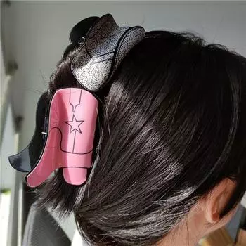 Леопардовая ковбойская шляпа зажим для волос женские аксессуары для волос со стразами корейский стиль головной убор Q