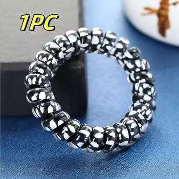 Леопардовая резинка для волос, эластичные резинки для волос для женщин, девушек, резинки для волос в виде телефонного шнура, спиральные резинки, головные уборы, держатель для хвостика