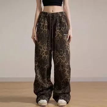 Леопардовые брюки Брюки с принтом Мешковатые брюки Брюки Брюки оверсайз Брюки-джоггеры Спортивные штаны M