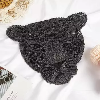 Леопардовые нашивки для одежды, черные блестки, аксессуары «сделай сам», значок для одежды 28*24.5cm