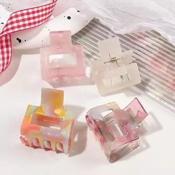 Леопардовый ацетат красочные квадратные французские заколки для волос маленькие заколки для девочек, заколки для хвоста на затылке аксессуары для волос