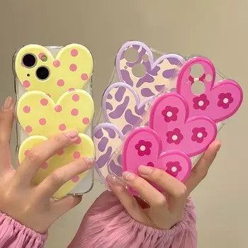 Леопардовый круглый цветок, милый Ins 3d Relif Love Capa для Iphone 11 12 Pro Max 13 Promax, силиконовый мягкий чехол для телефона с мультяшным сердечком for iphone 11