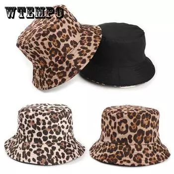 Леопардовый принт Bucket Hat - Легкая, неэластичная кепка из полиэстера Fisherman для женщин и мужчин, рыболовная шляпа ONE SIZE