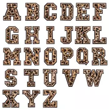 Леопардовый принт Буквы Нашивки Утюги На Одежде Нашивки Сделай Сам Фирменные На Одежде Термоклеящиеся Заплатки На Одежде Наклейки