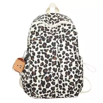 Леопардовый принт кампус большой емкости рюкзак контрастный цвет женский дорожный рюкзак для средней школы студент школьный портфель Small синий