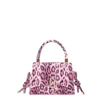 Леопардовый принт модная сумка через плечо текстура ПУ женская сумка ниша универсальная сумка иностранный стиль сумка-мессенджер розовый