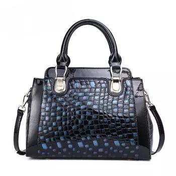 Леопардовый принт натуральная кожа голова слой коровья кожа большой емкости ретро сумка для женщин через плечо простая ручная текстурированная сумка через плечо