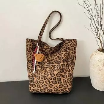 Леопардовый принт нейлоновая сумка на молнии через плечо мягкая популярная модная молодая женская сумка
