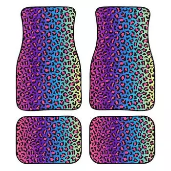 Леопардовый принт с животным принтом для автомобиля, грузовика, внедорожника, коврики для пола, модный дизайн с рисунком гепарда, комплект из 4 шт.